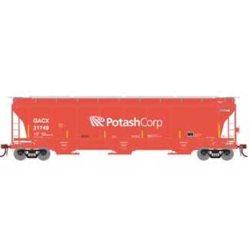 Athearn Genesis G89947 HO Scale Trinity 3 Bay Covered Hopper Potash Corp GACX 31749
