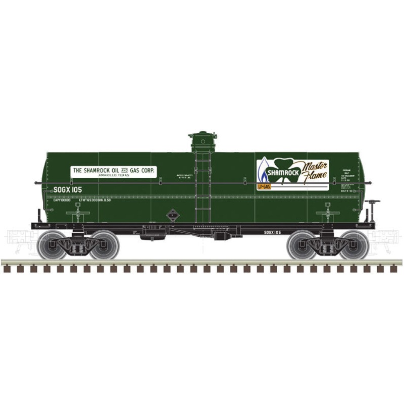 Atlas 20005476 HO Scale 11,000 Gallon Tank Car Shamrock SOGX 100