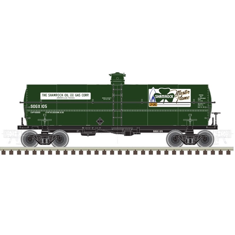 Atlas 20005477 HO Scale 11,000 Gallon Tank Car Shamrock SOGX 105