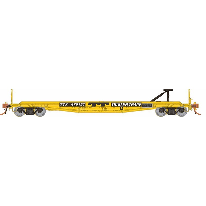 Rapido Trains 138010A HO Scale F30G 50' Flatcar Trailer Train Yellow TTX # Varies