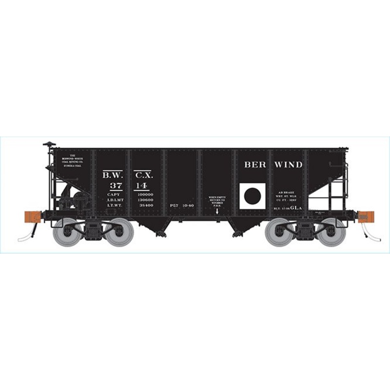 Rapido Trains 148004A HO Scale GLa 2-Bay Hopper Berwind BWCX # Varies