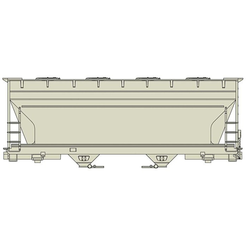 Accurail 2200 HO ACF 2-Bay Covered Hopper Undecorated Kit