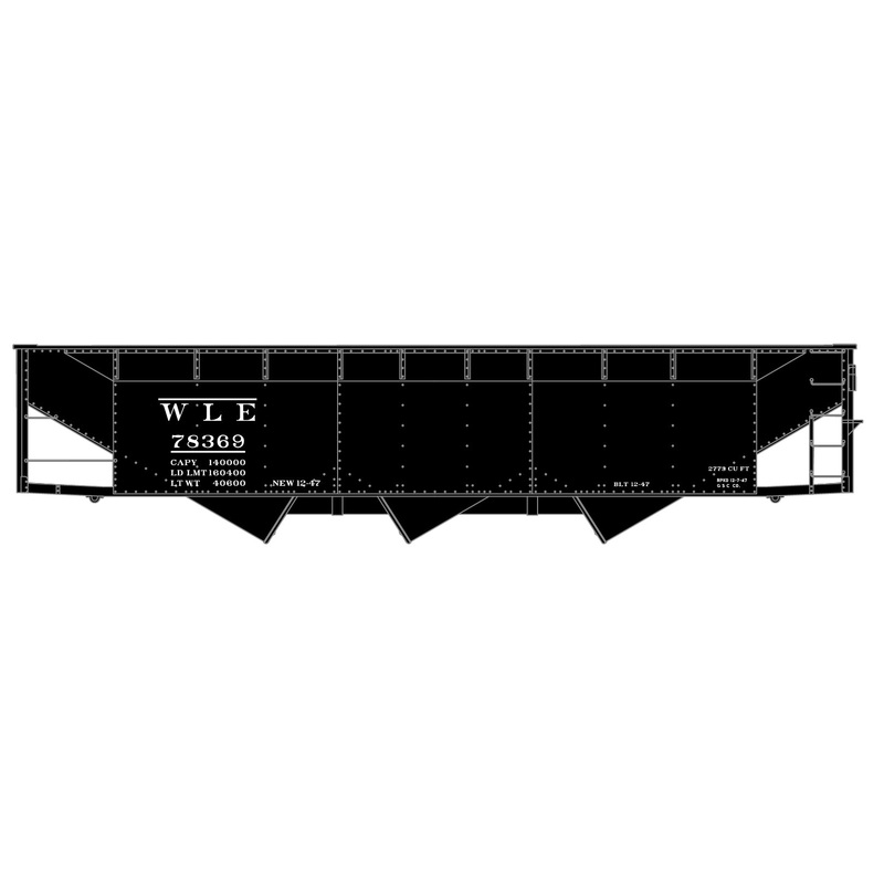 Accurail 7566 HO Scale 70 Ton Tripple Hopper Wheeling & Lake Erie W Kit