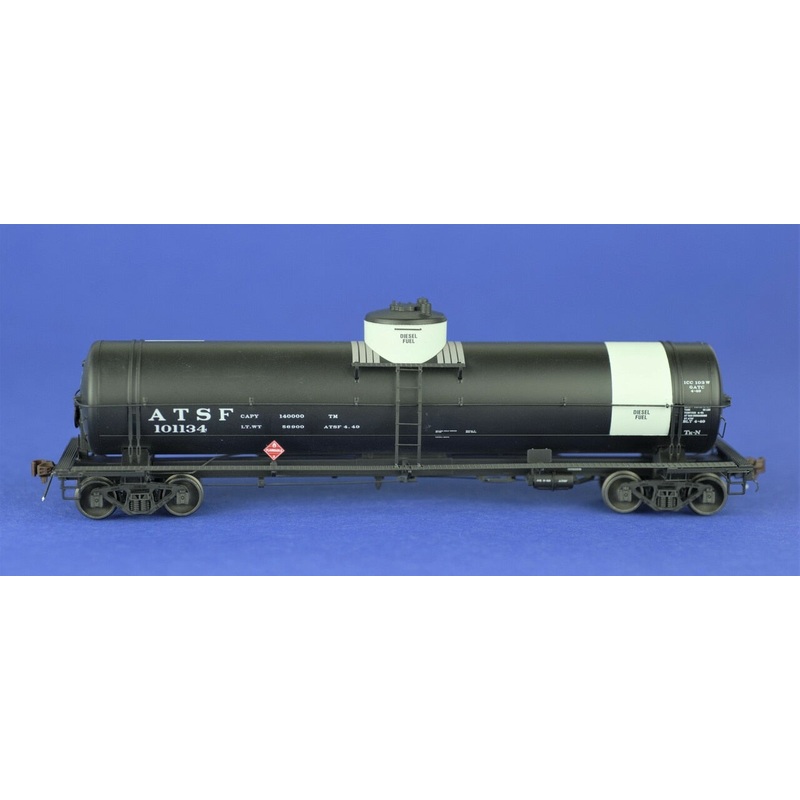 American Limited Models 1845 HO Scale GATC Welded Tank Car Santa Fe (White/Diesel) ATSF 101134