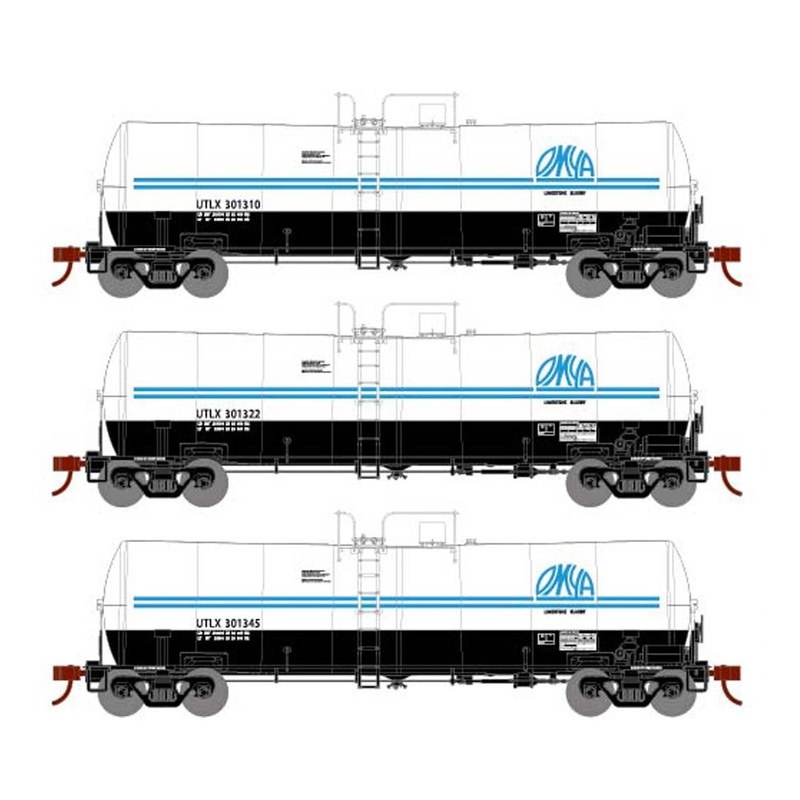 Athearn 16361 HO Scale 16k Clay Slurry Tank Car OMYA UTLX 3 Pack #1