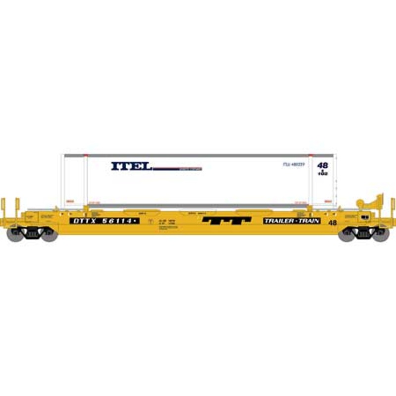 Athearn 7437 HO Scale 48' Husky Stack Well Car DTTX 56114 with Container