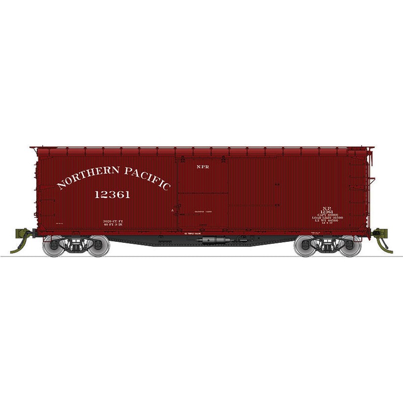 Rapido Trains 130001 HO Scale 40' Wood Boxcar Northern Pacific (Pre-War 1923-1938) NP