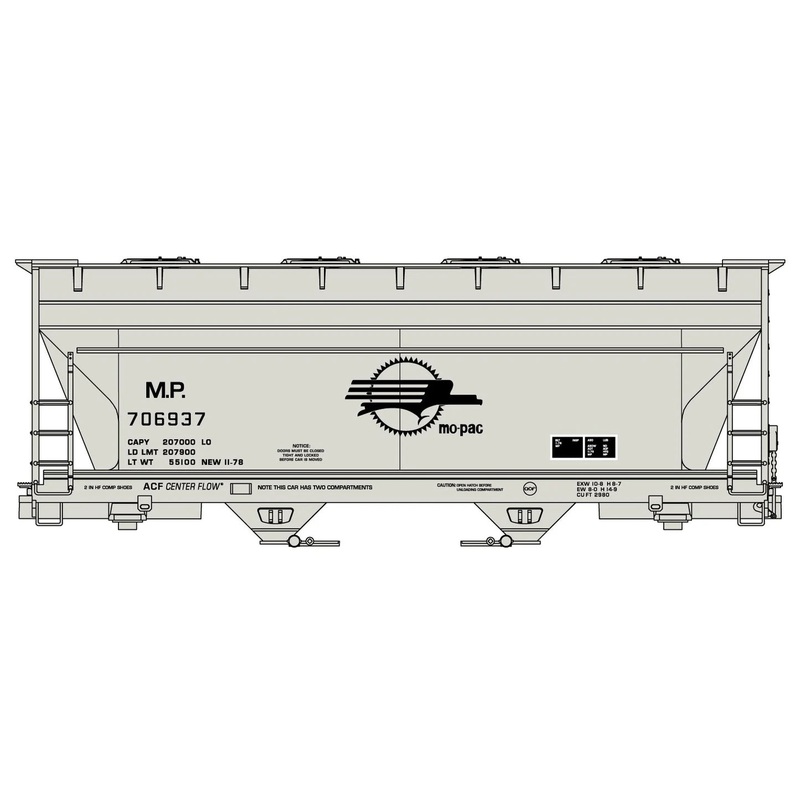 Accurail 2215 HO ACF 2-Bay Covered Hopper Kit Missouri Pacific MP 706937 (Screaming Eagle Logo)