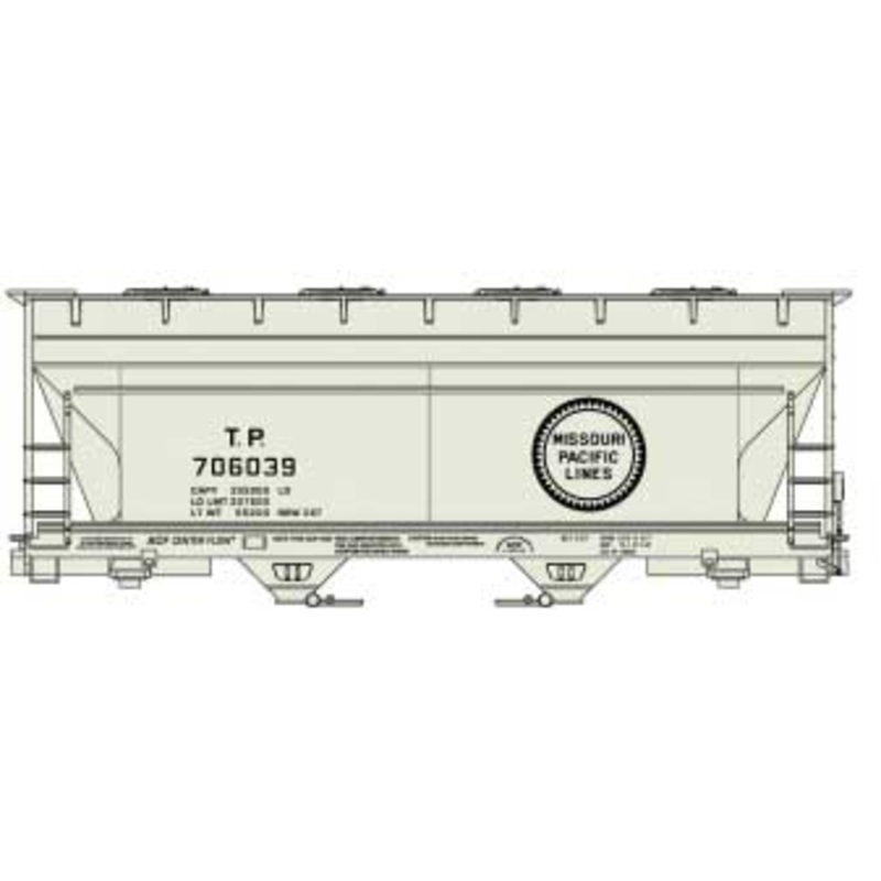 Accurail 2218 HO ACF 2-Bay Covered Hopper Kit Texas Pacific TP 706039 (Buzz Saw Logo)