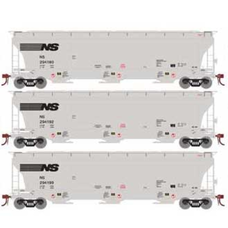 Athearn Genesis G89963 HO Scale Trinity 3 Bay Covered Hopper Norfolk Southern NS 3 Pack #1