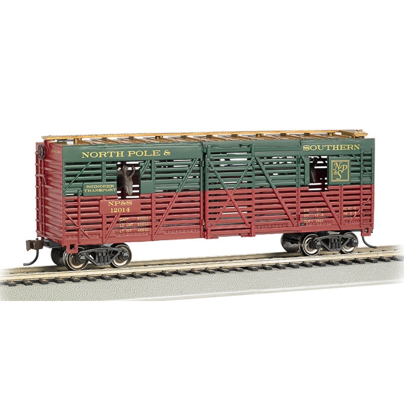 Bachmann 19704 HO Scale 40' Animated Stock Car with Christmas Reindeer