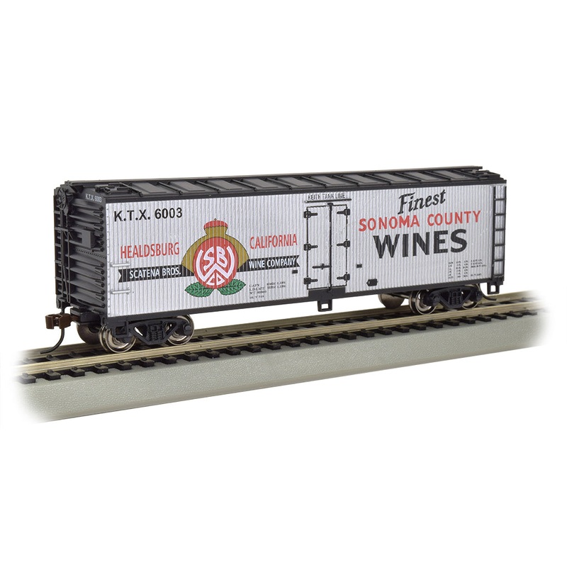 Bachmann 19808 HO Scale 40' Wood Reefer Sonoma Wine