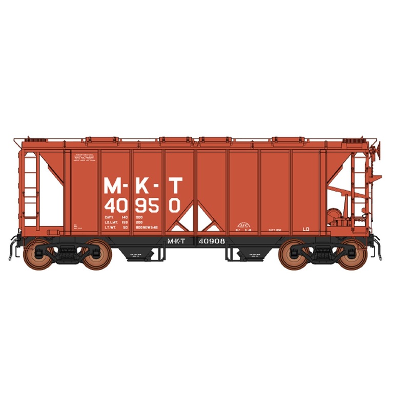 InterMountain 48691 HO Scale 1958 Cu. Ft. Covered Hopper Missouri-Kansas-Texas MKT # Vars