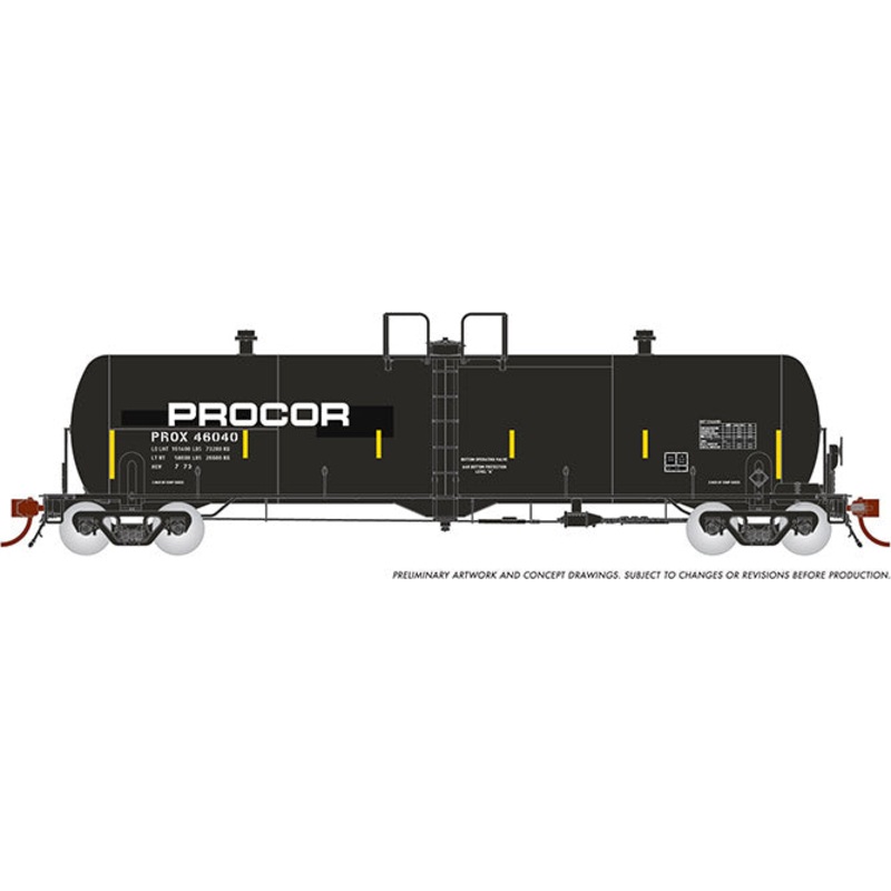 Rapido Trains 135006A HO Scale Procor 20k Gallon Tank Car PROX Modern with Large Logo #Varies