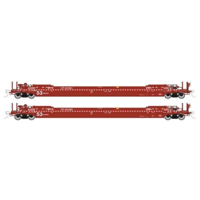 Rapido Trains 401058A HO Scale Gunderson 53' Husky-Stack Well Car Canadian Pacific CP (2 Pack)