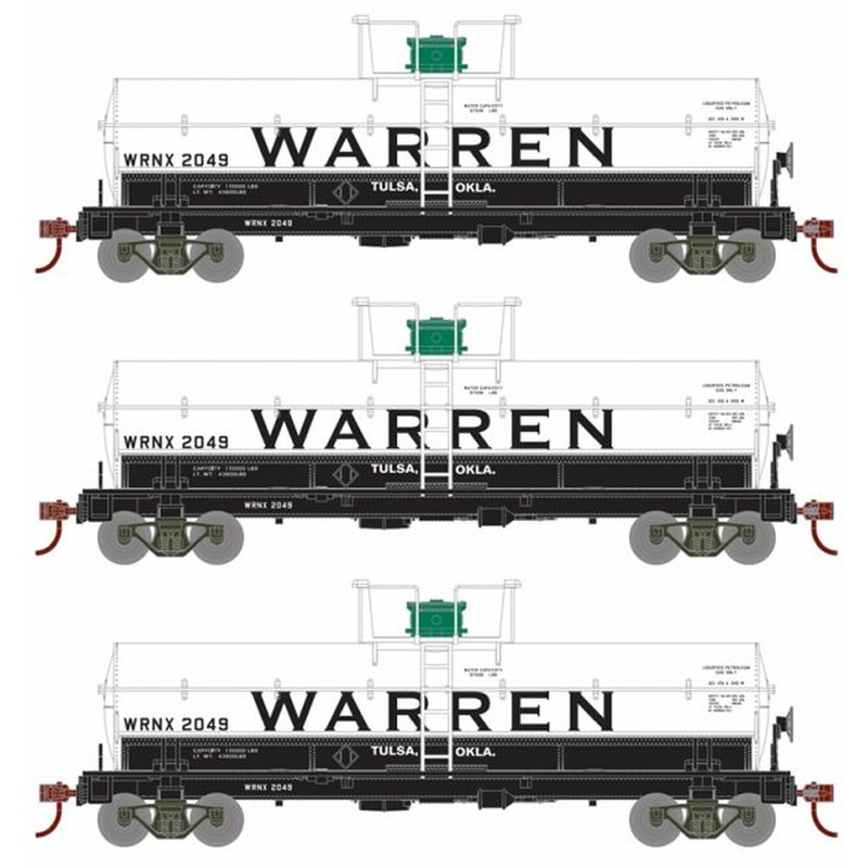 Roundhouse 1112 HO Scale Chemical Tank Car Warren WRNX 3 Pack