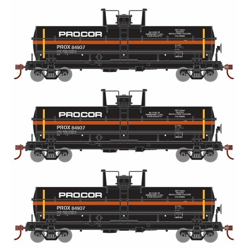 Roundhouse 1116 HO Scale Chemical Tank Car PROCOR PROX 3 Pack