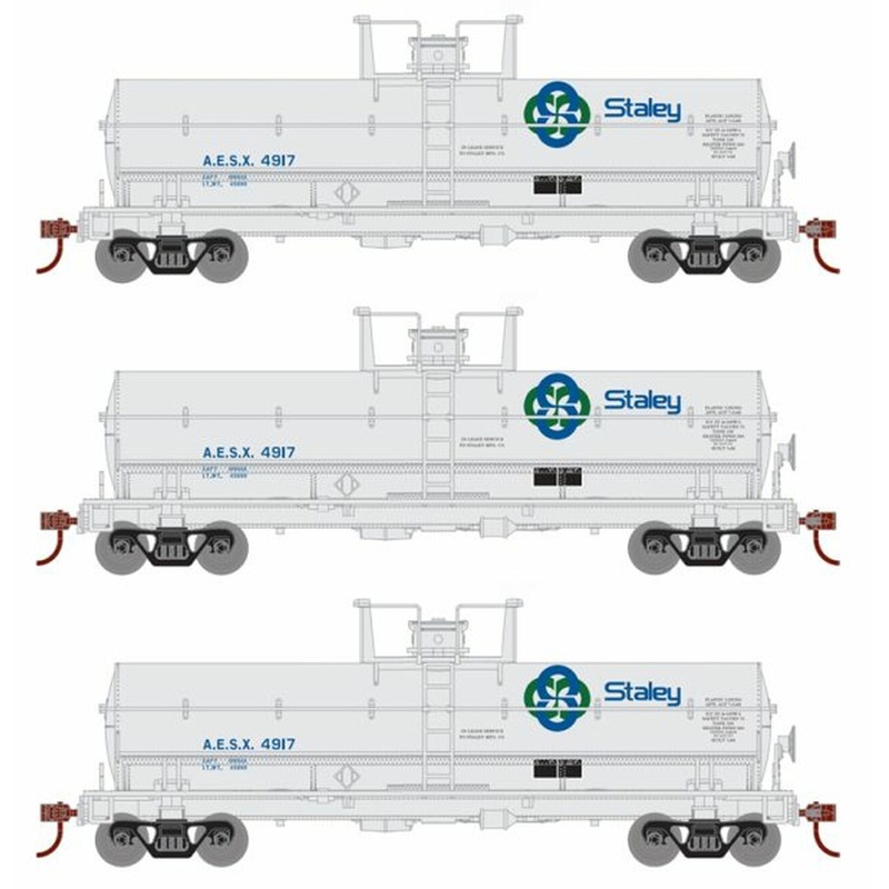 Roundhouse 1129 HO Scale Chemical Tank Car Hooker Staley AESX 3 Pack