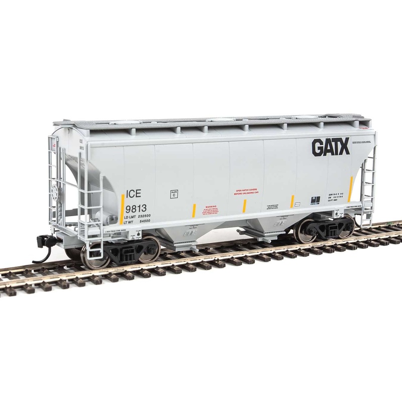 Walthers 910-7558 HO 39' Trinity 3281 2-Bay Covered Hopper Iowa, Chicago & Eastern (GATX) ICE 9813