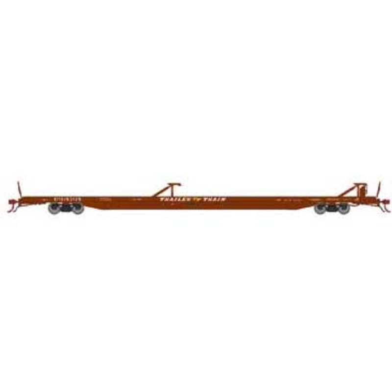 Athearn Genesis G69986 HO Scale F89-F 89'8" TOFC Flatcar Brown Trailer Train XTTX 153135