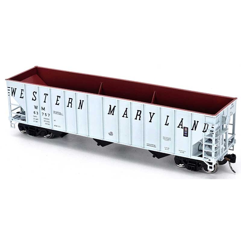 Bowser 43545 HO Scale 100 Ton 3-Bay Hopper Western Maryland WM 63809 (Stone Service)