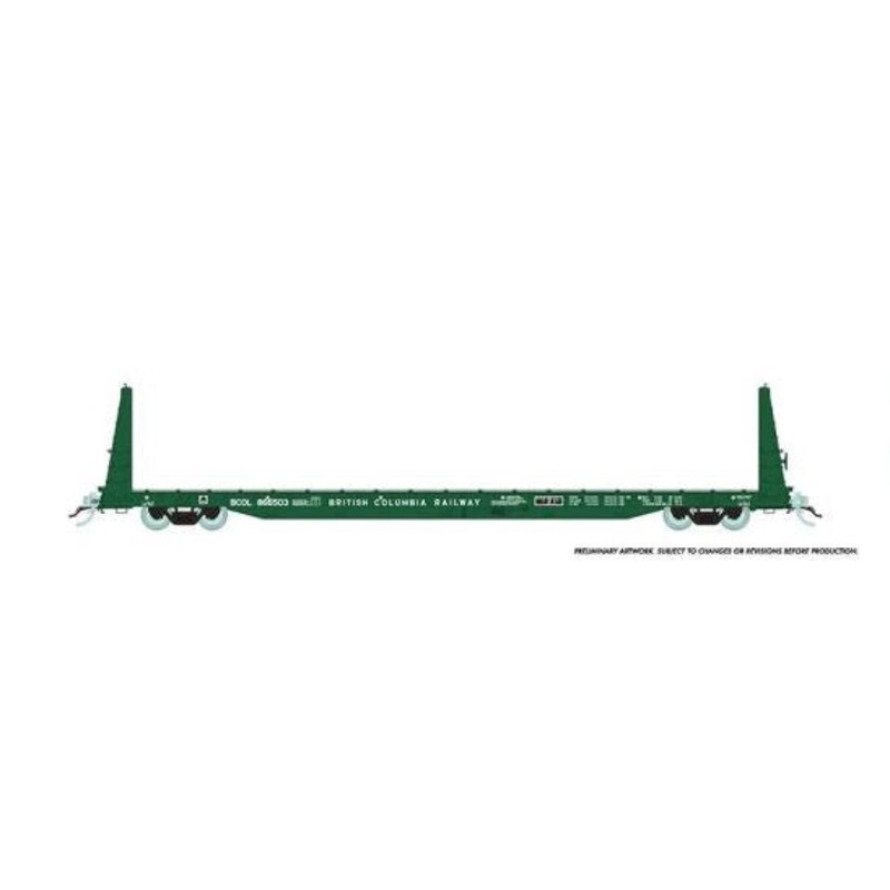 Rapido Trains 147005A HO Scale 62' Bulkhead Flatcar British Columbia BCIT # Varies