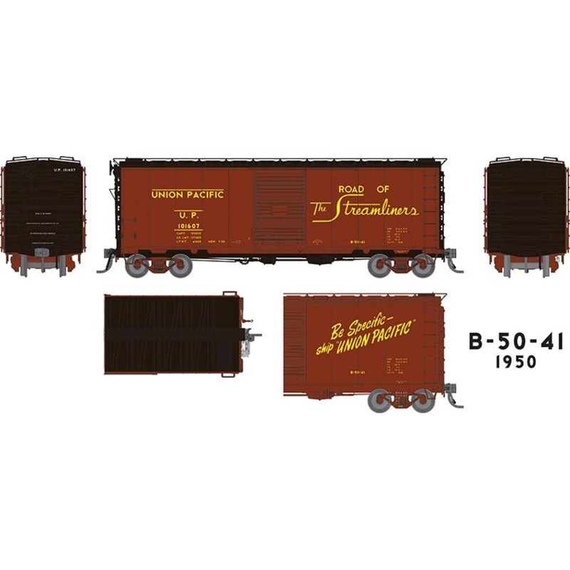 Rapido Trains 154004A HO Scale B-50-41 Boxcar Union Pacific "1950 Delivery" UP # Varies