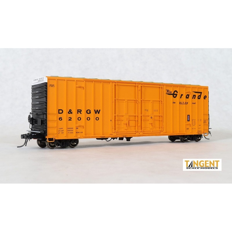 Tangent Scale Models 29012 50' High Cube Gunderson 6089 Boxcar Rio Grande Delivery 1969 D&RGW