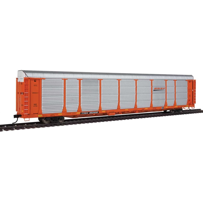Walthers Proto 920-101347 HO Scale 89' Bi-Level Auto Carrier Orange BNSF 27734 TTGX 952827