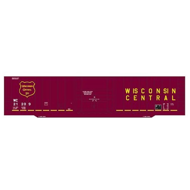 Athearn 81432 HO Scale 50' Outside Post Boxcar Wisconsin Central WC 21209 - NOS