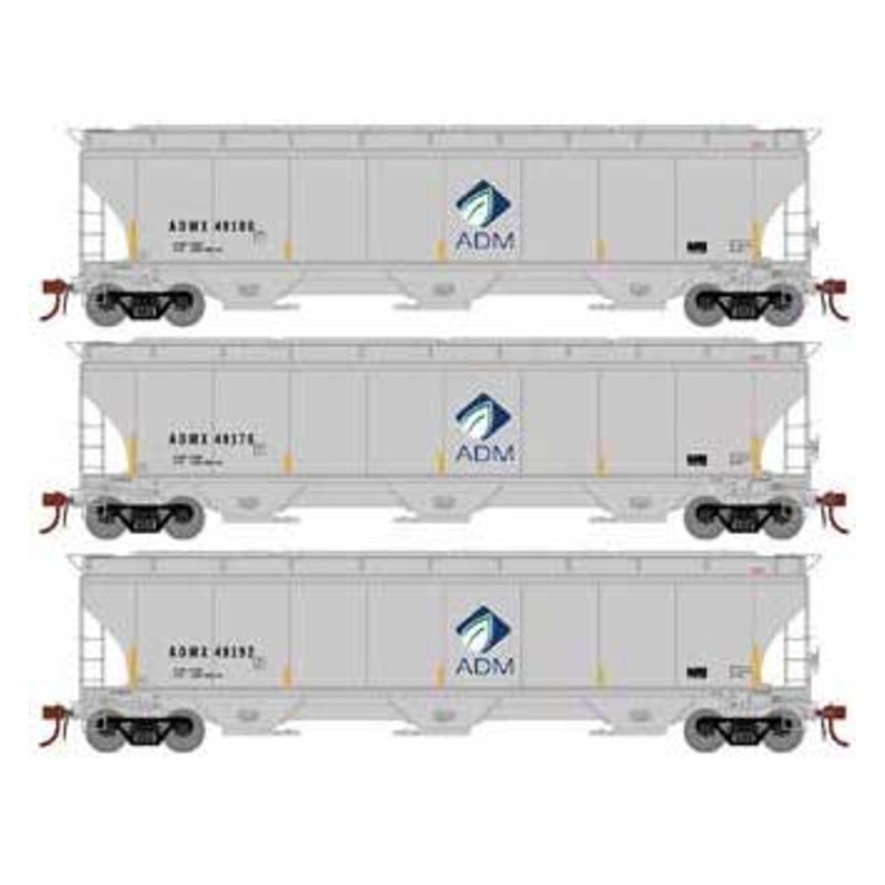 Athearn Genesis G89985 HO Scale Trinity 3 Bay Covered Hopper ADMX 3 Pack #2