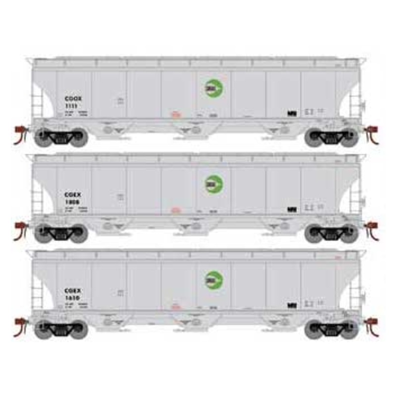 Athearn Genesis G89995 HO Scale Trinity 3 Bay Covered Hopper Cargill CGOX/CGEX 3 Pack #2