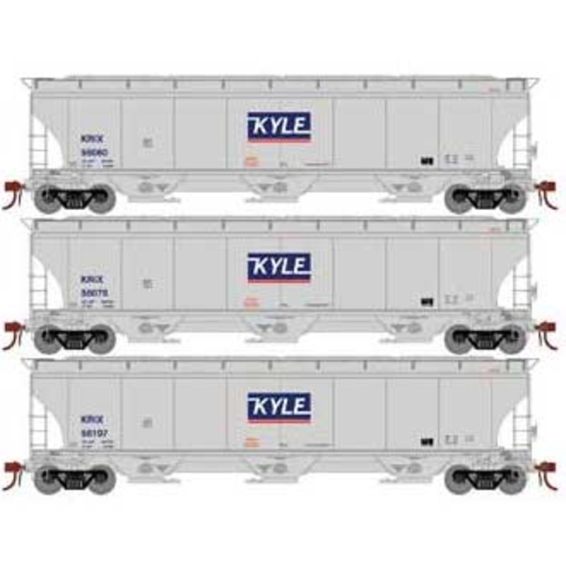Athearn Genesis G97162 HO Scale Trinity 3 Bay Covered Hopper KYLE KRIX 3 Pack #2