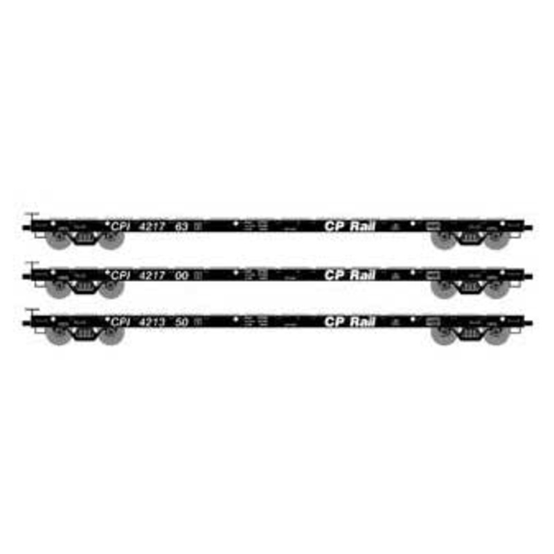 Athearn HO Scale 97077 60' Flatcar Canadian Pacific CP Rail 3 Pack