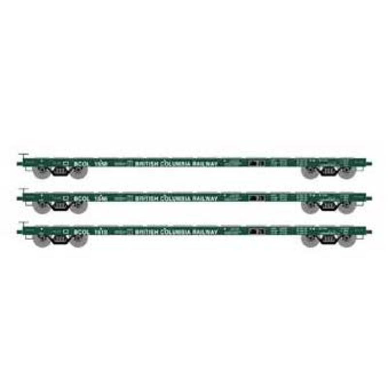 Athearn HO Scale 97080 60' Flatcar British Columbia BCOL 3 Pack
