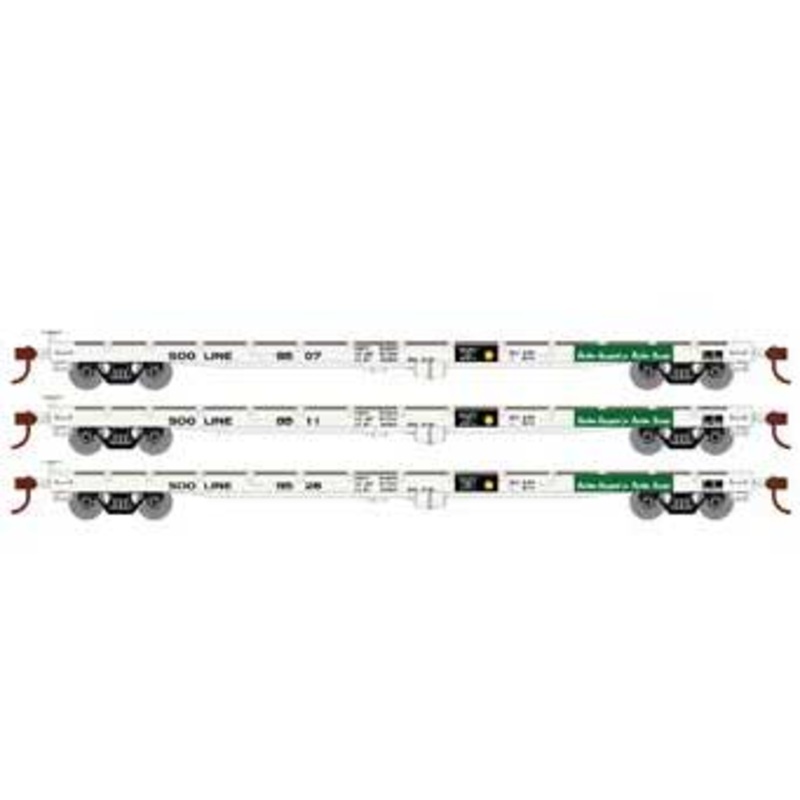 Athearn HO Scale 98084 60' Flatcar SOO Line 3 Pack