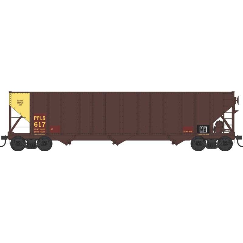 Bowser 43222 HO Scale 100 Ton 3-Bay Hopper PPLX "Single Yellow End" 622