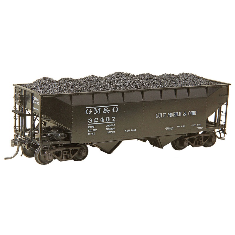 Kadee 7525 HO 50 Ton AAR Standard 2 Bay Open Hoppers GMO 32487 with coal
