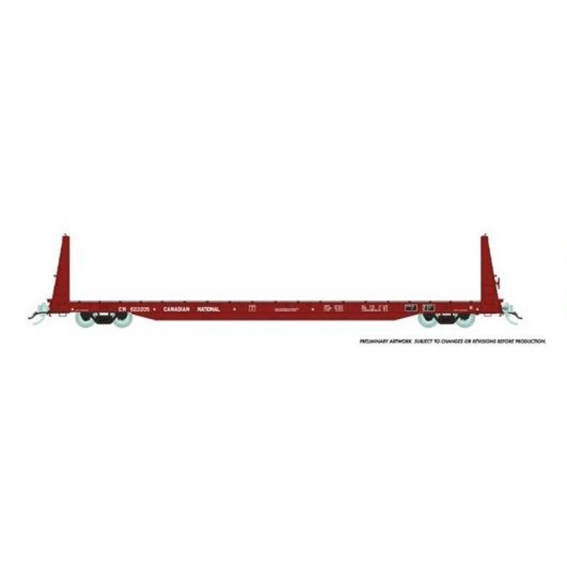 Rapido Trains 147003A HO Scale 62' Bulkhead Flatcar Canadian National CN # Varies