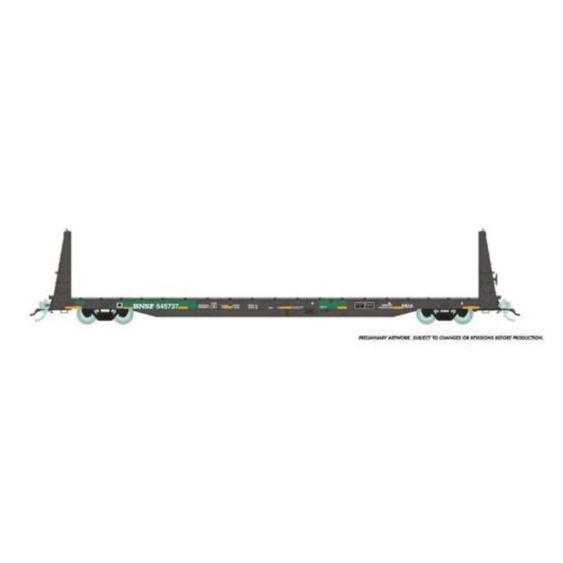 Rapido Trains 147009A HO Scale 62' Bulkhead Flatcar (Ex-BN) BNSF # Varies