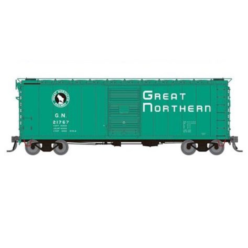 Rapido Trains 155003A HO Scale 40' Boxcar Great Northern "Glacier Green  with  Early IDNE" GN #s Vary