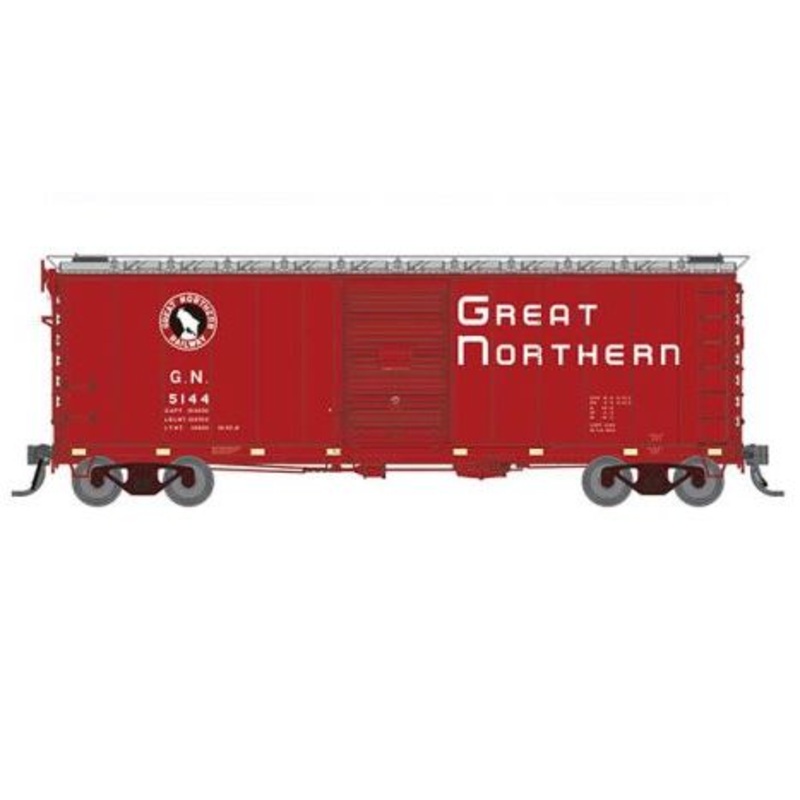 Rapido Trains 155008A HO Scale 40' Boxcar Great Northern "Chinese Red  with  Late IDNE" GN #s Vary