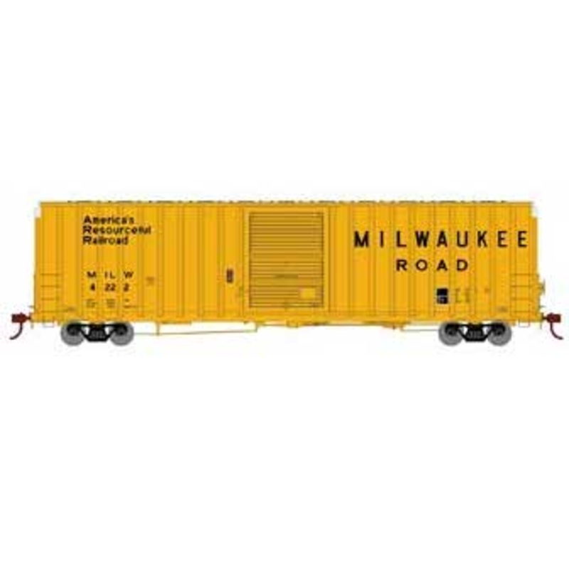 Athearn 16117 HO Scale FMC 60' Double Door Hi-Cube Boxcar Milwaukee Road MILW 4222