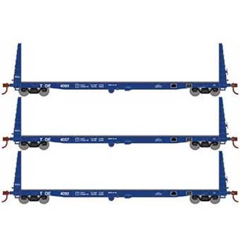 Athearn HO Scale 17223 60' Bulkhead  Flatcar Texas Oklahoma & Eastern TOE 3 Pack
