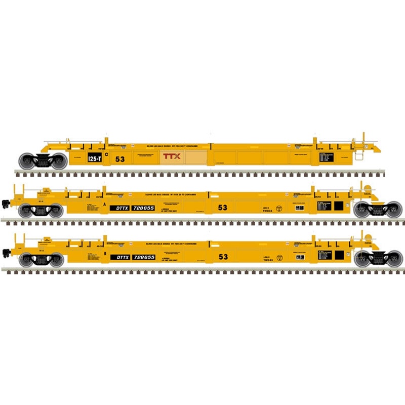 Atlas 20006626 HO Scale Thrall 53' 3-Unit Articulated Well Car "Red Logo" DTTX 728016