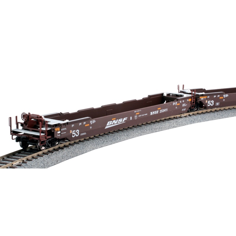 Kato 30-9054 Gunderson Maxi-IV 3-Unit Well Car BNSF/Swoosh Logo 253411 - Like New USED