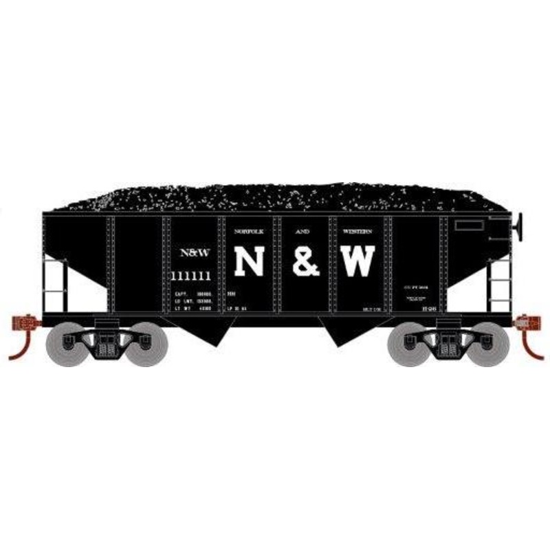 Roundhouse 1034 HO Scale 34' Ribbed Hopper Norfolk & Western N&W 111111