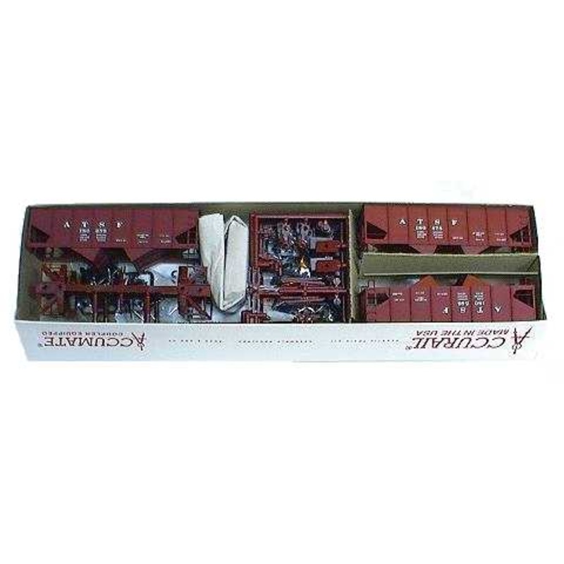 Accurail 2561 HO Scale USRA 55 Ton 2 Bay Hopper Kit Santa Fe ATSF 3 Pack - NOS