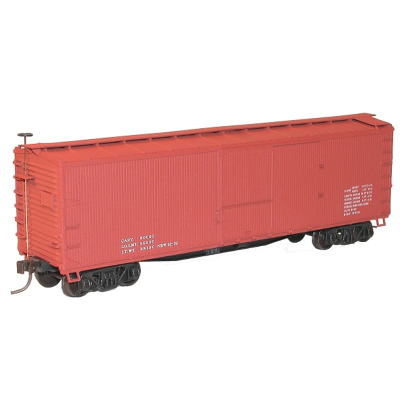 Accurail 4697 HO Scale 40' Double Sheath Boxcar Kit Oxide Red Data Only - NOS