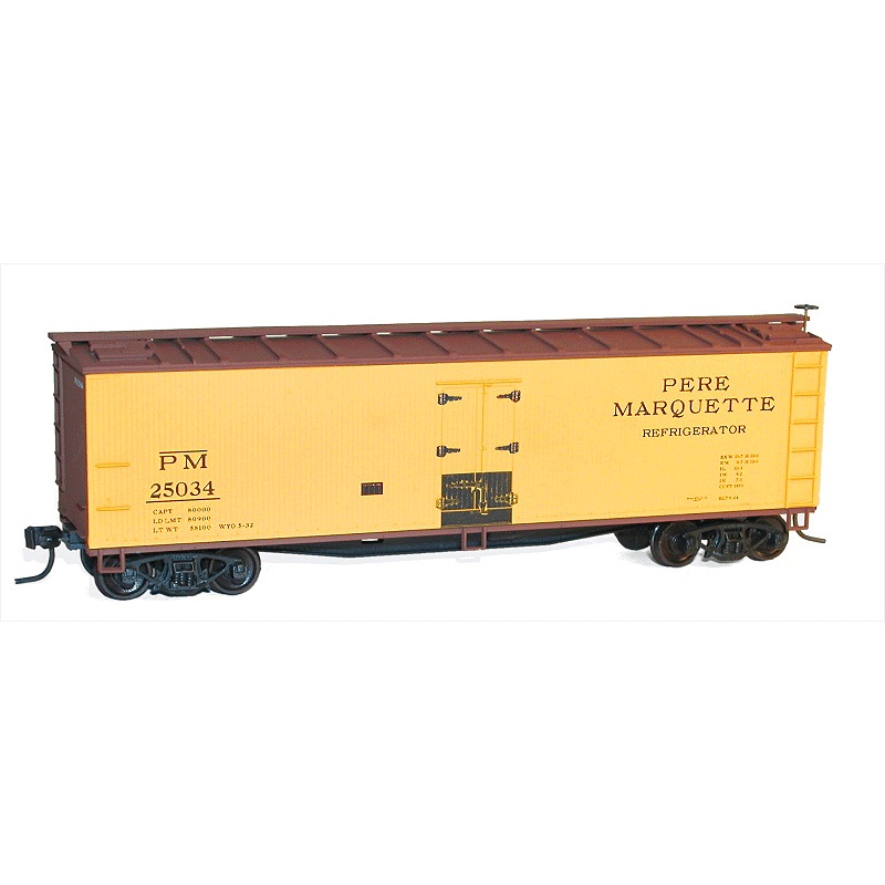 Accurail 48351 HO Scale 40' Wood Reefer Kit Pere Marquette PM 25034 - NOS